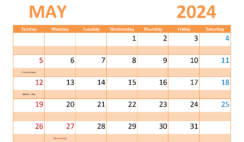 Free Printable Blank Calendar April 2024 A4307