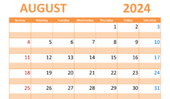 Free Printable Blank Calendar August 2024 A8307