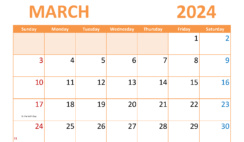 March planner Template 2024 M3308