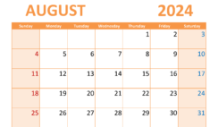 month Calendar Printable August 2024 A8309