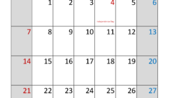 July 2024 Calendar Blank Printable J7314