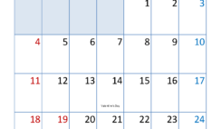 Calendar month February 2024 Printable F2318