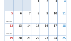 Calendar month May 2024 Printable M5318