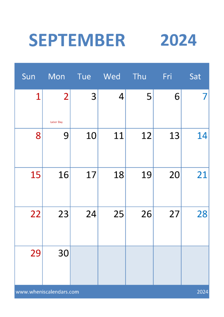 Download September Free Printable Calendar 2024 A4 Vertical 94038