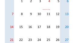 July 2024 Calendar Template Excel J7320