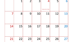 Download July 2024 Calendar Free A4 Vertical 74041