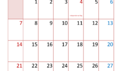 July 2024 Printable Calendar cute J7323