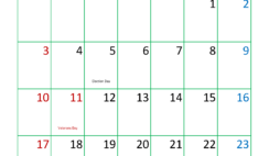 Blank November 2024 Calendar Page N1326