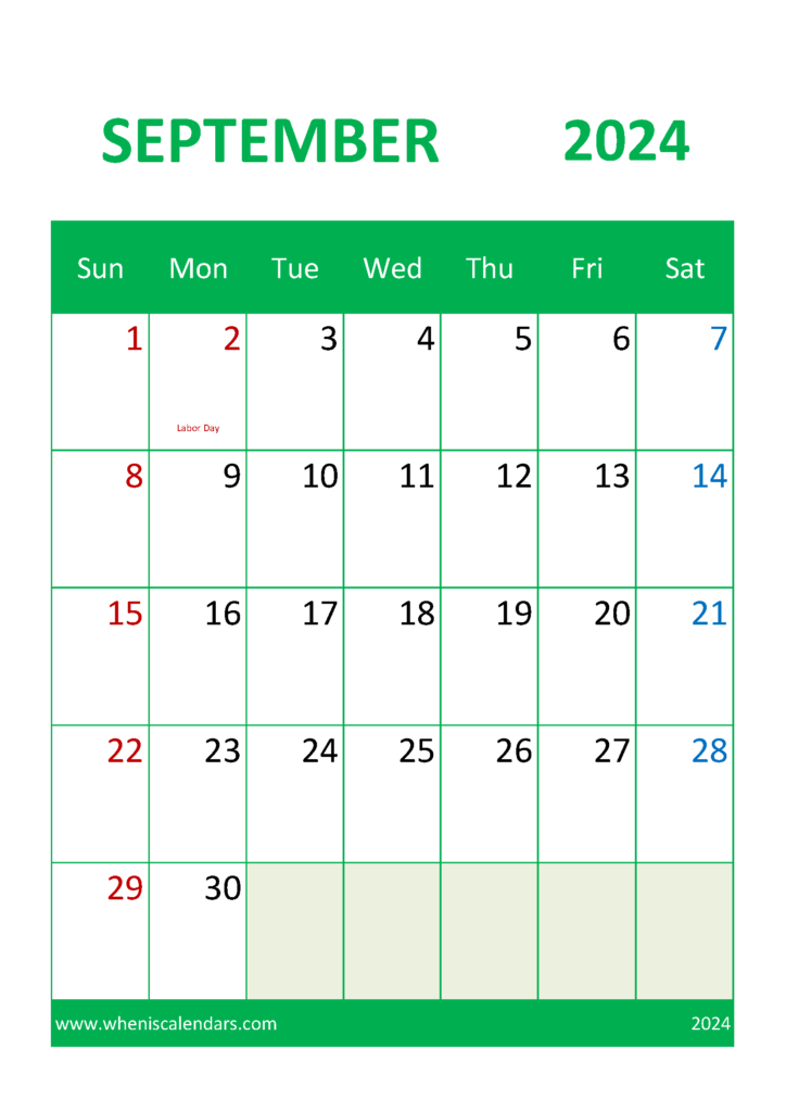 Download September Calendar Printable 2024 A4 Vertical 94048