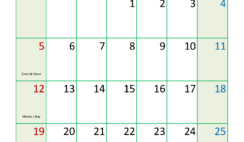 Print Blank Calendar May 2024 M5329