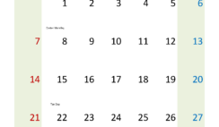 Printable Monthly April Calendar 2024 A4330