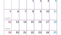 2024 May month Calendar Printable M5331