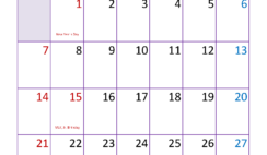 Download January Calendar Template 2024 A4 Vertical J4053