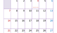 July 2024 Calendar Free PDF J7333