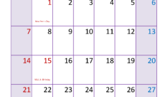Download month of January 2024 Printable Calendar A4 Vertical J4054