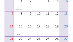 Blank April Calendar Printable 2024 A4334