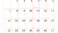 July Calendar Blank 2024 J7336