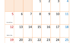 2024 May Calendar Holiday M5338