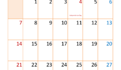 2024 July Calendar Holiday J7338