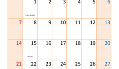 April 2024 Calendar horizontal A4339