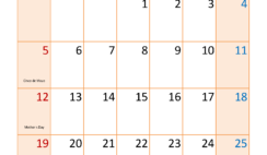 May 2024 Calendar horizontal M5339