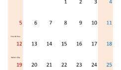May Editable Calendar 2024 Free M5340