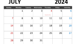 new Calendar 2024 with Holidays J7341