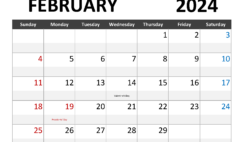Printable Calendar February2024 F2342