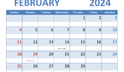 February 2024 Free Print Calendar F2347