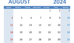 August 2024 appointment Calendar Printable A8350
