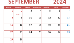 2024 September Blank Calendar Printable S9351