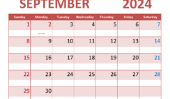 Calendar Sept 2024 Free Printable S9352