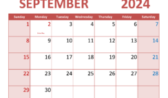 September Template Calendar 2024 S9354