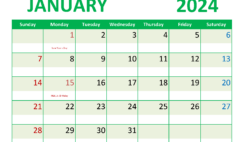 Download Free Printable January Calendar Letter Horizontal J4077