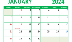 Download Blank Calendar Jan 2024 Letter Horizontal J4078