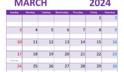 Printable Calendar Mar 2024 Free M3362