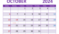 Printable Calendar Oct 2024 Free O1362