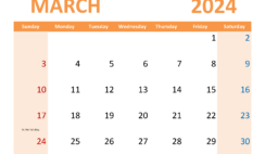2024 March schedule Template M3370
