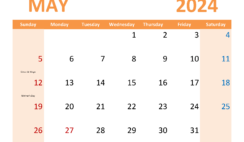 2024 May schedule Template M5370