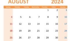 2024 August schedule Template A8370