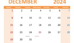 2024 December schedule Template D1370