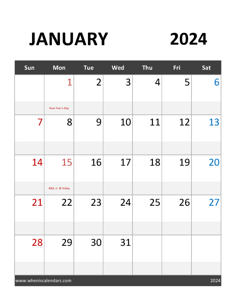 Download Jan 2024 Calendar Printable Free Letter Vertical J4093