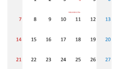 July 2024 Monthly Printable Calendar J7375