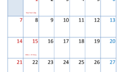 Download Blank Calendar January 2024 Printable Letter Vertical J4098
