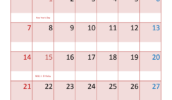 Download January Calendar 2024 Template Letter Vertical J4102