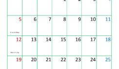 May Blank Printable Calendar 2024 M5386