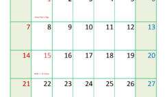 Download Printable Calendar January 2024 Free Letter Vertical J4109