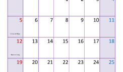 May 2024 Calendar vertical Printable M5394