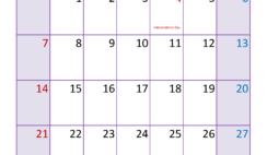 July 2024 Calendar vertical Printable J7394