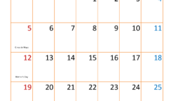 May Blank Calendar 2024 PDF M5396